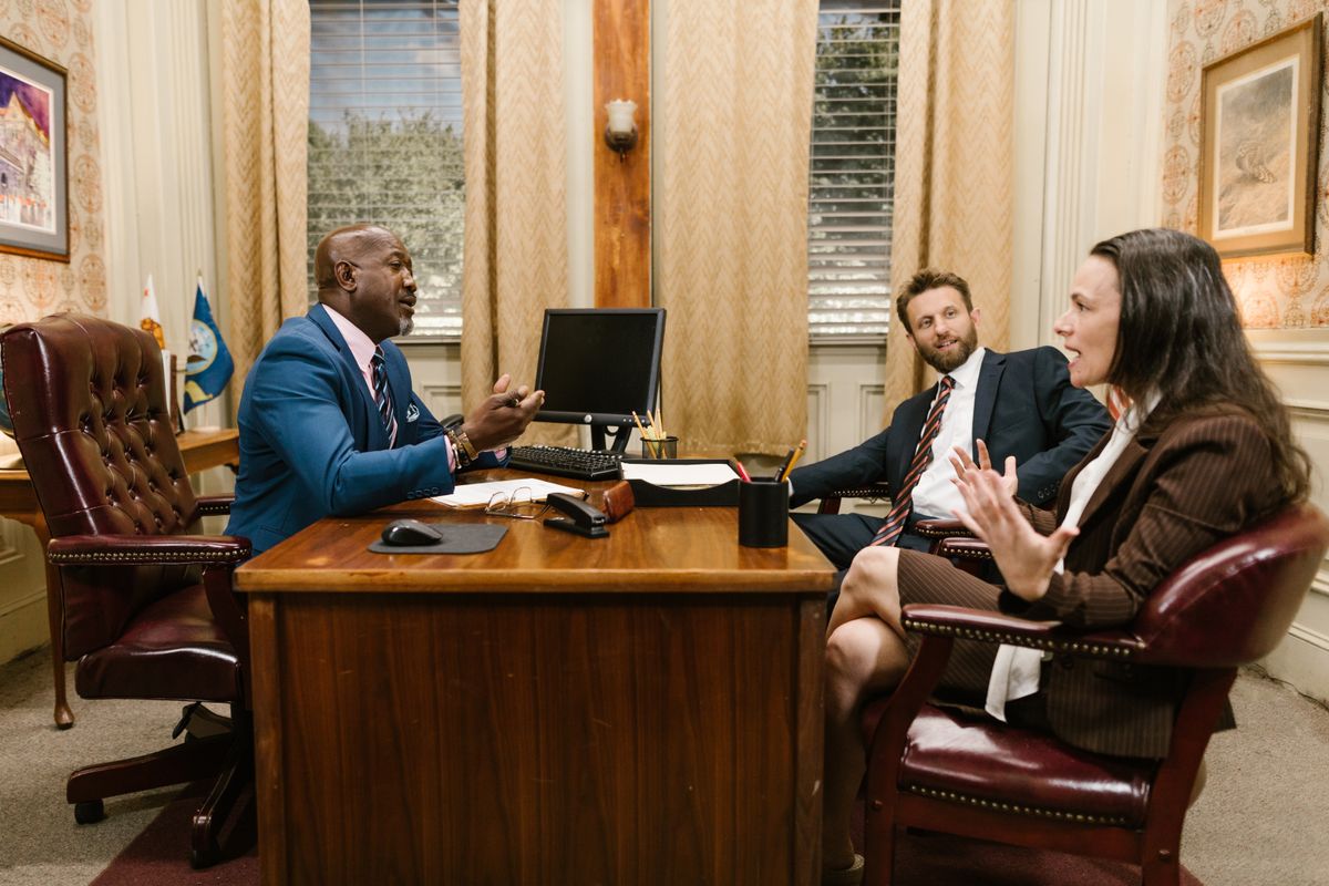 A legal consultation in an office