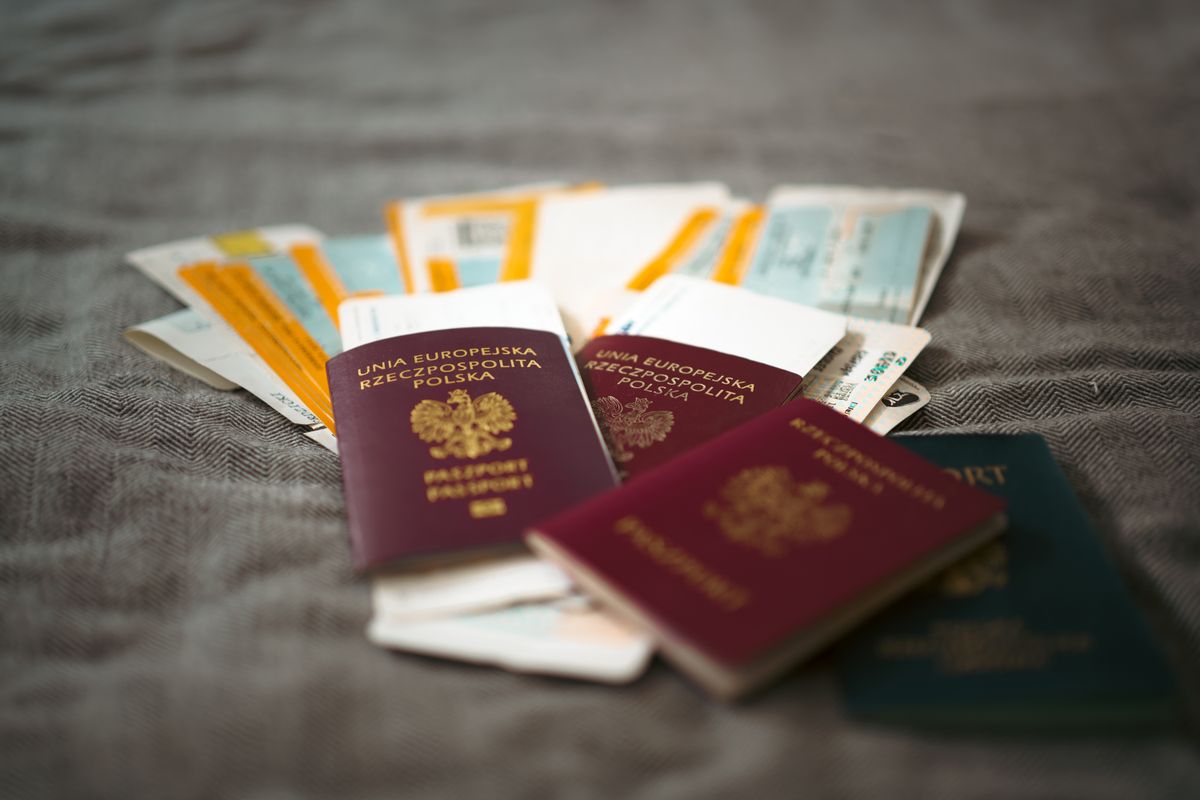 Passports and travel documents on a table